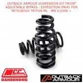 OUTBACK ARMOUR SUSPENSION KIT FRONT ADJ BYPASS EXPD (PAIR) TRITON ML-MN 5/2006+
